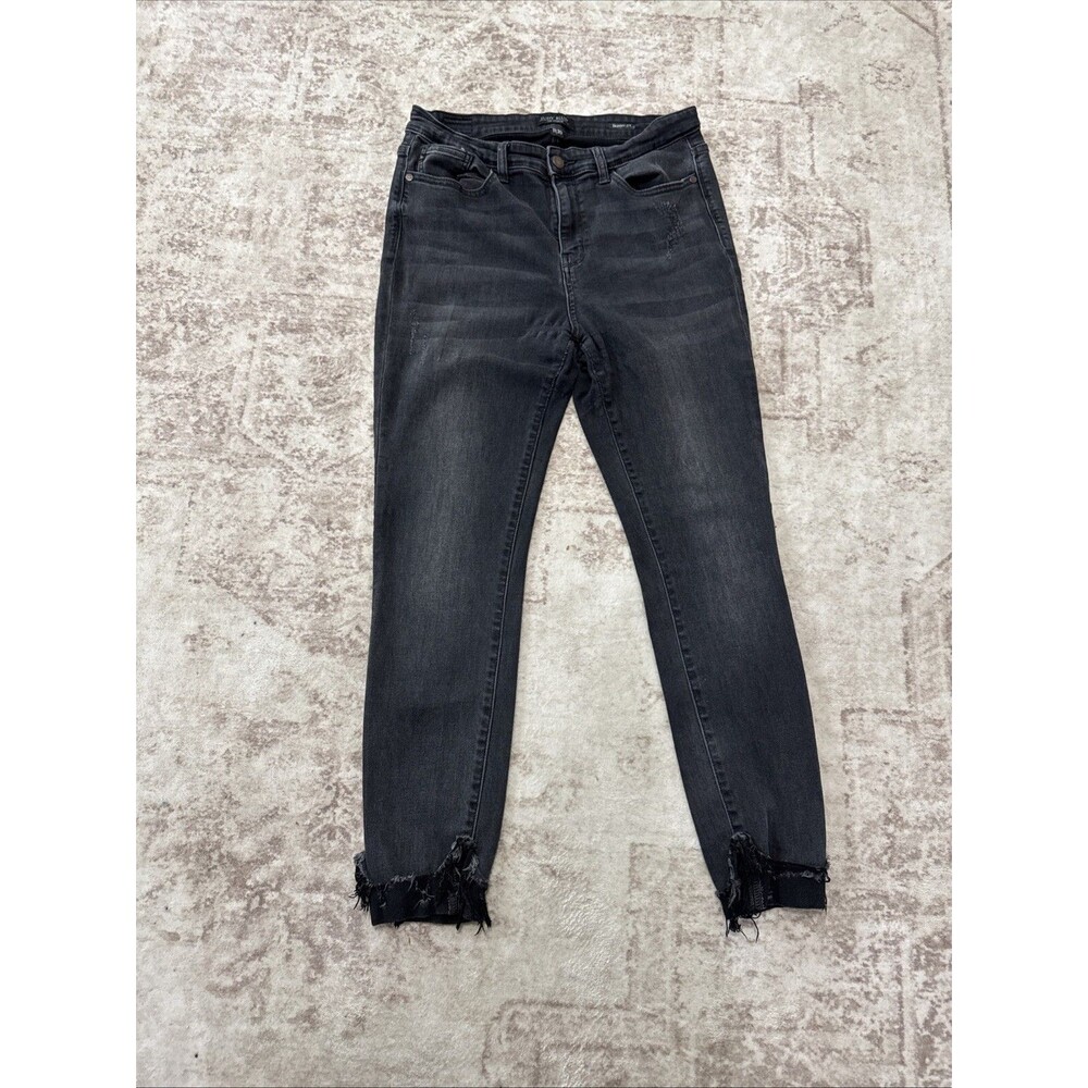 Judy Blue Women’s Black Denim Jeans Skinny Fit Distressed JB82159 Sz 11/30